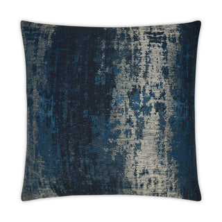 Aurora Decorative Pillow in Midnight Blue abstract medium blue deep blue beige gold