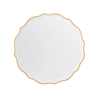 Aurora Mirror round scalloped gold distressed hand finished