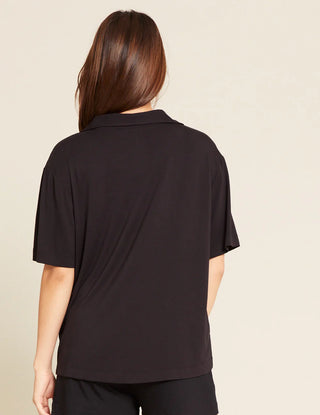 boody black goodnight short sleeve sleep shirt, organic bamboo