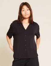 Load image into Gallery viewer, Boody Black Goodnight Short Sleeve Sleep Shirt
