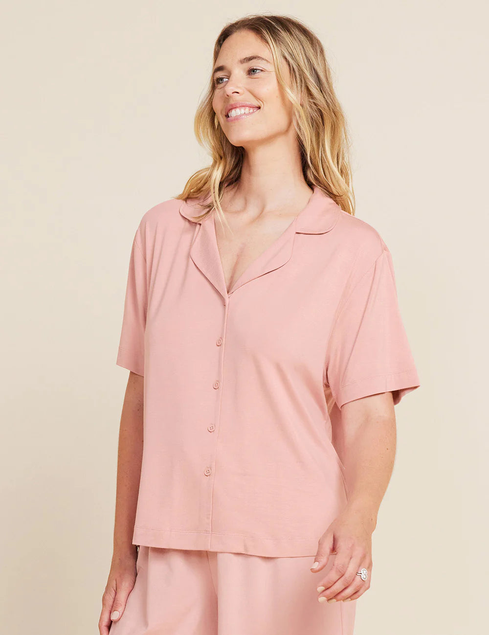 Boody Dusty Pink Goodnight Short Sleeve Sleep Shirt