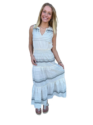 Dylan Andrea Striped Dress in Natural