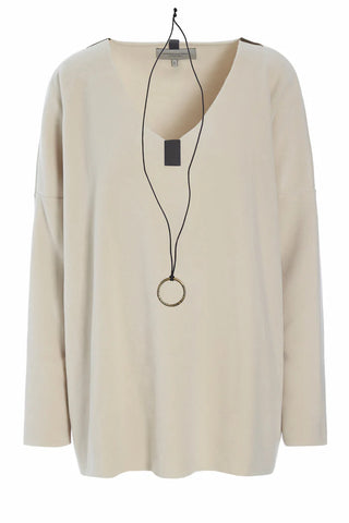 Henriette Steffensen Fleece V-Neck Sweater in Kit