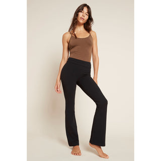Boody Black High Waist Flare Pants, organic bamboo