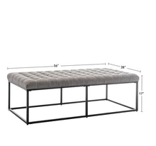 Load image into Gallery viewer, Gray Tufted Ottoman
