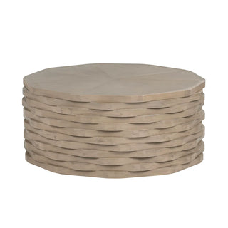 Baker Cocktail Table round stacked stone hinge top lift top
