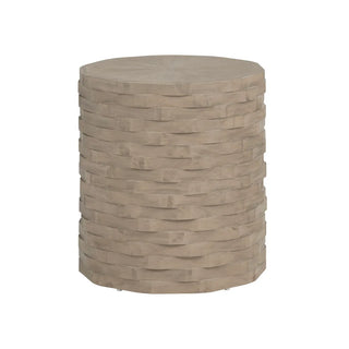 Baker End Table beige stack stone look