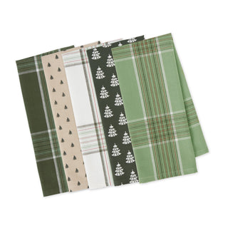  Balsam Fire Dishtowel Assorted nature sage green dark green trees plaid Christmas