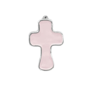 Beatriz Ball Encanto Athens Cross Ornament, Camellia pink aluminum alloy enamel handmade
