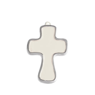 Beatriz Ball Encanto Athens Cross Ornament, Cream handmade enamel sustainable eco-friendly
