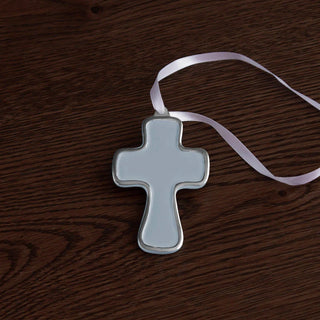 Beatriz Ball Encanto Athens Cross Ornament, Slate handmade enamel