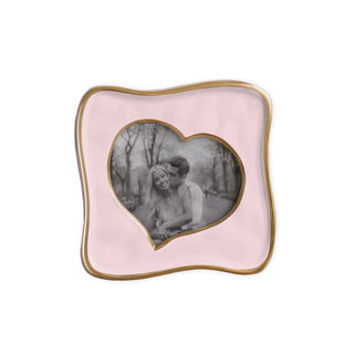 Beatriz Ball Encanto Curved Heart 5x5" Frame, Camellia pink handmade enamel aluminum alloy eco-friendly sustainable