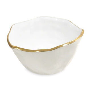 Beatriz Ball Encanto Osaka Small Bowl, Cream & White aluminum alloy enamel gold rim handmade
