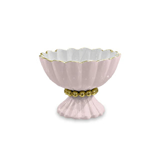 Beatriz Ball Encanto Vienna Mini Pedestal with Spoon, Camellia & White gold aluminum alloy handmade food safe eco-friendly