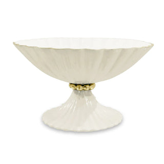 Beatriz Ball Encanto Vienna Small Pedestal, Dove & White aluminum alloy handmade eco-friendly sustainable gold white