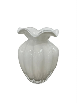 Beatriz Ball GLASS Vento Vase in Cream Assorted Sizes scallop white glass rim