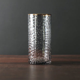 Beatriz Ball Glass Croc Highball with Gold Rim handmade