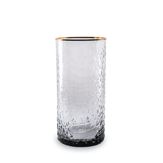 Beatriz Ball Glass Croc Highball with Gold Rim handmade