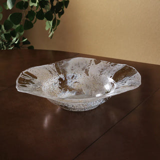 Beatriz Ball Glass Decorative Bowl, White & Gold food safe hand finished
