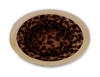 Beatriz Ball Glass Tortoise and Gold Round Platter glass handmade