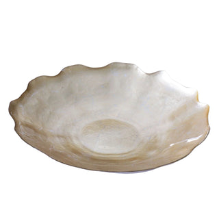 Beatriz Ball New Orleans Cracked Foil Leafing Centerpiece with Scalloped Edges handmade glass