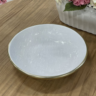 Beatriz Ball Thanni Bahamas Large Bowl tarnish free aluminum alloy handmade enamel basket weave