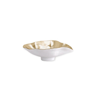 Beatriz Ball Thanni Maia Small Oval Bowl handmade tarnish free aluminum alloy FDA food safe enamel white and gold