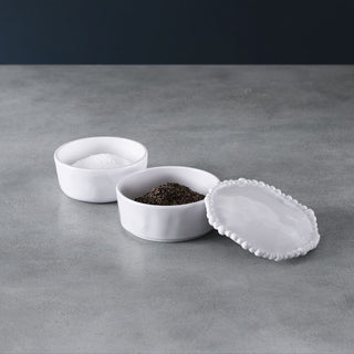 Beatriz Ball VIDA Alegria Stackable Salt-Pepper Cellar with Lid luxury melamine handmade eco-friendly sustainable