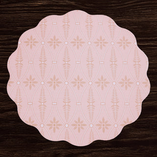 Beatriz Ball Vida Blooms & Branches Reversible Round Placemats, Set of 4, Pastel Pink & Blue washable reusable 