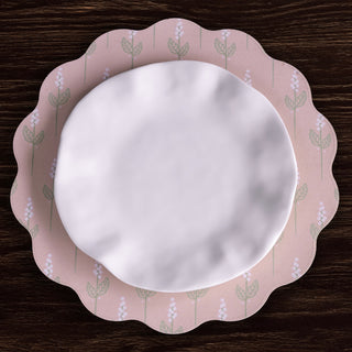 Beatriz Ball Vida Chinoiserie Reversible Round Placemats, Set of 4, Pink & White reusable washable flower