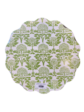 Beatriz Ball Vida Chinoiserie Reversible Round Placemats Set of 4 in Green & White