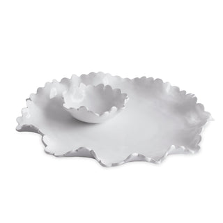 Beatriz Ball Vida Colette Round Platter with Mini Dip Bowl White