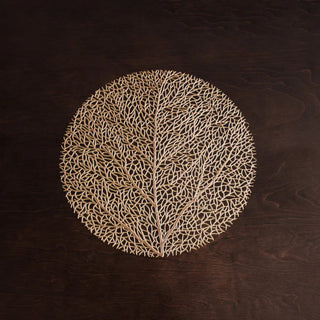 Beatriz Ball Vida Coral Round Placemats Set of 4 Gold