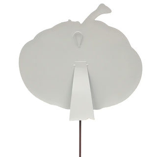 Beck's Autumn Hydrangea White with Blue Pumpkin Stake
A decorative white pumpkin sign on a metal stake, featuring a blue patterned bow, green leaves, blue berries, and a brown stem metal