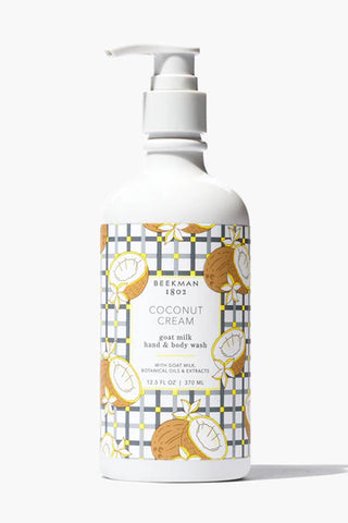 Beekman Coconut Cream Hand & Body Wash goat milk sensitive skin sulfate & paraben free