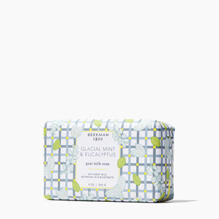 Beekman Glacial Mint & Eucalyptus Bar Soap goat milk sensitive skin sulfate & paraben free