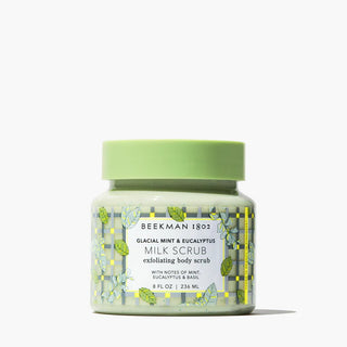 Beekman Glacial Mint & Eucalyptus Milk Scrub goat milk sensitive skin sulfate & paraben free