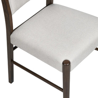 Bentley Dining Chair linen seat and back rich brown frame