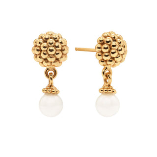 Berry Drop Stud Earrings Pearl
