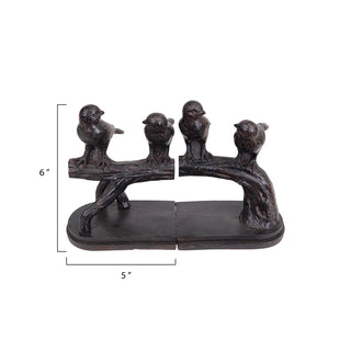 Bird on Branch Bookends, Set of 2 rust finish