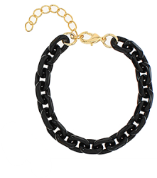 Black Coated Gold Chain Bracelet