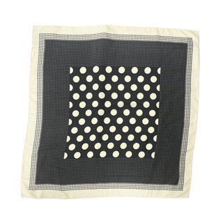 Black & Ivory Polka Dot Print Silky Twill Scarves