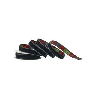 Black Velvet with Highlands Plaid Backing Ribbon 1" SOLD BY THE FOOT