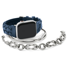 Load image into Gallery viewer, Brighton Sutton Braided Leather Apple Watch Band in Blue
