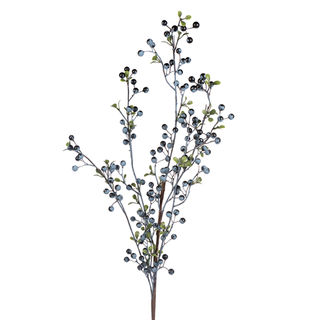 Blue Berry Spray with Leaves, Outdoor 32"