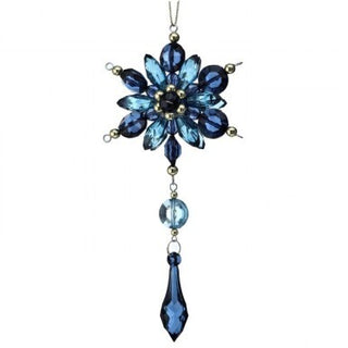 Blue Blossom with Drop Ornament 7"
