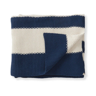 Blue & Cream Striped Throw Blanket