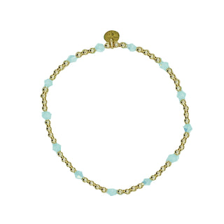 Blue Opal Crystal and 14k Gold Filled Beaded Bracelet hypoallergenic nickel free waterproof tarnish free sensitive skin