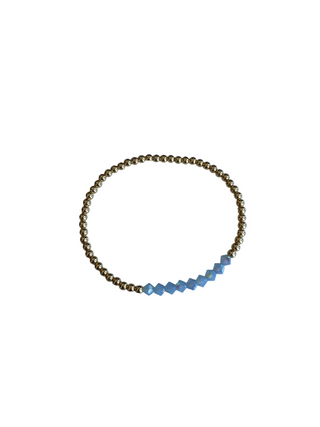 Blue Opal Crystal and 14k Gold Filled Beaded Bracelet