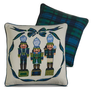 Blue Plaid Nutcracker Pillow